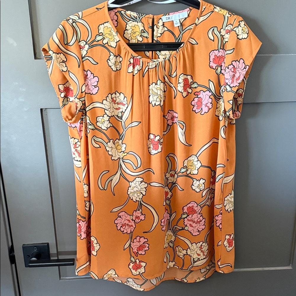 DR2 Orange Floral Blouse